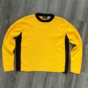 Maurices Vintage Yellow Crewneck Sweater with Black Side Panels Knit Pullover M